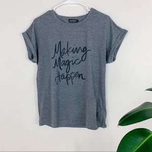 making magic happen graphic cap sleeve tee (L)